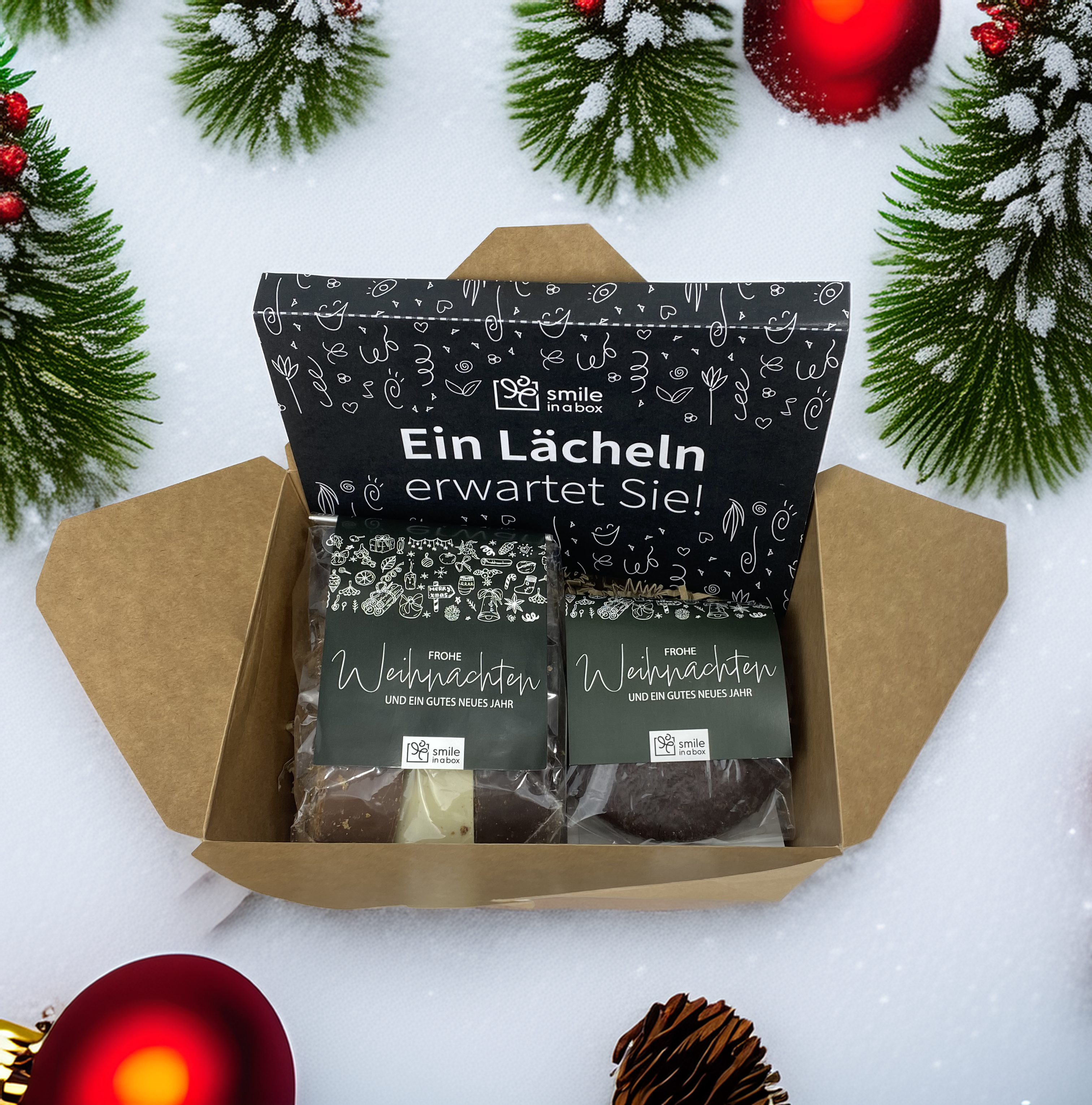 Kleine weihnachtliche Aufmerksamkeit für Kunden und Kollegen: Printen und Lebkuchen in einer Box