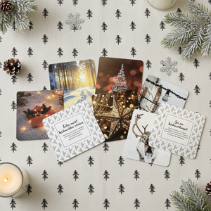 Weihnachtskarten mit kleinen Aufgaben für das ganze Team
